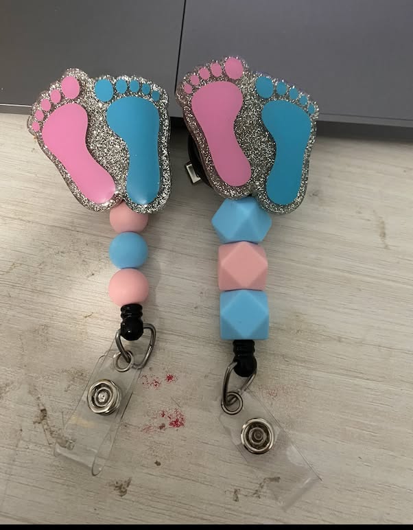 Custom Glitter Footprint Badge Reels